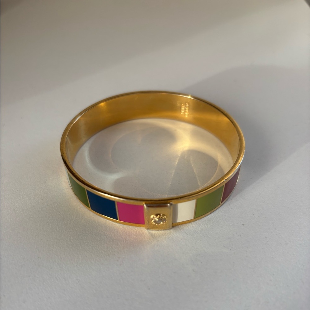 Coach Legacy Colorful Gold-Tone Bangle Bracelet